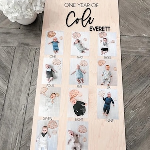 One year of Baby | First Birthday Sign |  First Birthday Display | Milestones Sign | Monthly Photos | 12 Months of | First Year Sign