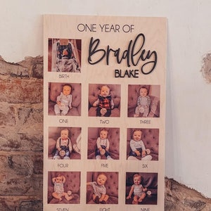 One year of Baby | First Birthday Sign |  First Birthday Display | Milestones Sign | Monthly Photos | 12 Months of | First Year Sign