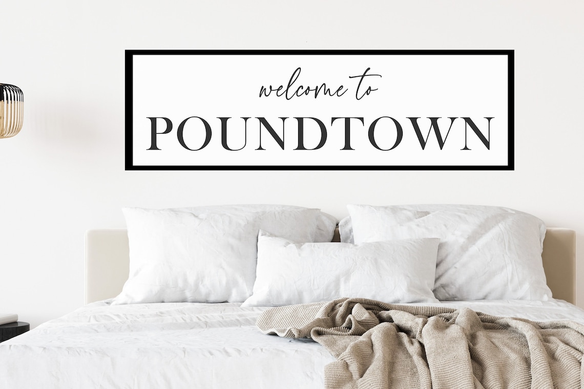 to Poundtown Sign Funny Bedroom Sign Master Etsy