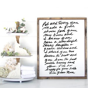 Custom Framed Handwritten Recipe sign, Your handwritten Recipe/Letter wood Sign, Handwritten letter, handwritten recipes, Recipe Sign