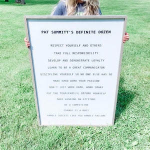 Pat Summitts Definite Dozen Sign Pat Summitts Sign Inspirational ...