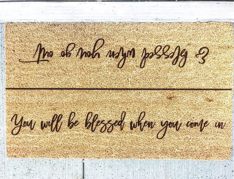 Blessed When You Come In Hello Goodbye Doormat Welcome Etsy