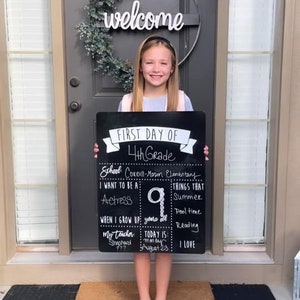 First Day of School Sign | Last Day of School Sign | Back To School Chalkboard | Chalkboard Back to School | Back to School Dry Erase Board