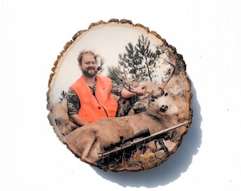 Hunting Photo on Wood: Rustic Cabin Decor, Deer Picture