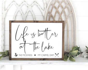 Personalized Lake House Sign: Life is Better at the Lake