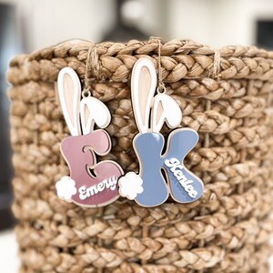 Personalized Easter Basket Tag: Laser Cut Bunny Name Tag