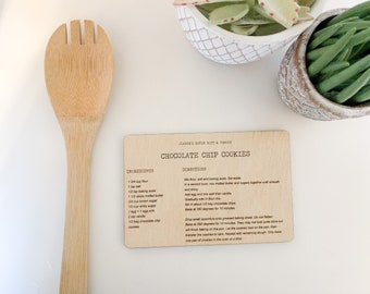 Scheda di ricette in legno personalizzata