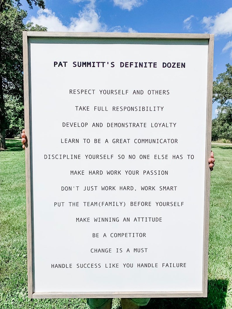 Pat Summitts Definite Dozen Sign Pat Summitts Sign - Etsy