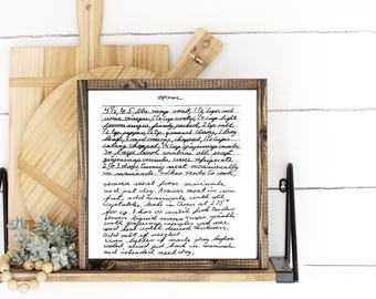 Custom Framed Handwritten Recipe Wood Sign