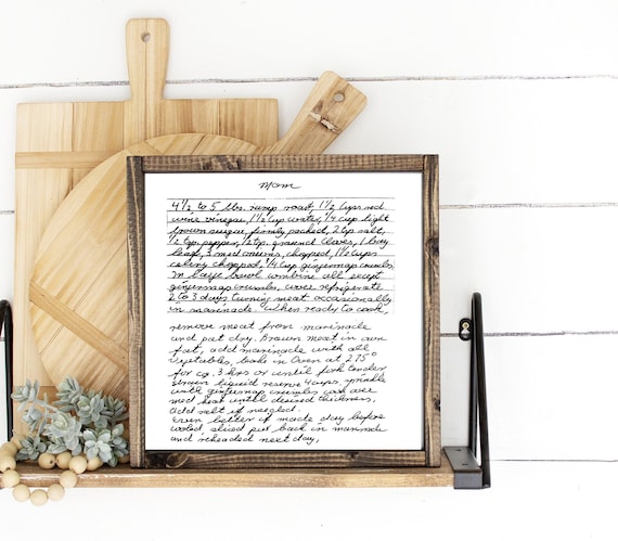 Custom Framed Handwritten Recipe Wood Sign