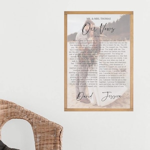 Wedding vow prints | wedding vow and photo sign | Personalized wedding vows