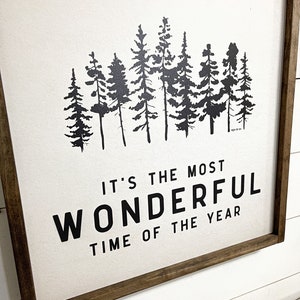 It's the most wonderful time of the year Wood framed Sign Christmas Sign Holiday Sign image 2