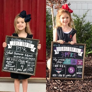 Double sided Back to school sign, back to school chalkboard, first day of school sign, first day of school chalkboard, back to school, last