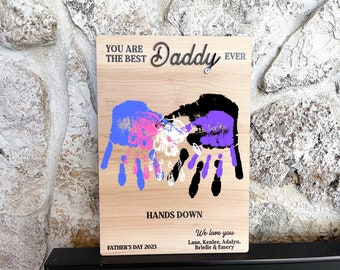 Personalized Handprint Sign for Dad | Custom Father's Day Gift