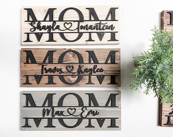 Personalized Mother&#39;s Day Gift,  Mom Gift From Kids, 3D Personalized Mom Sign with Children Names, Sign for Mom, gift for mothers day