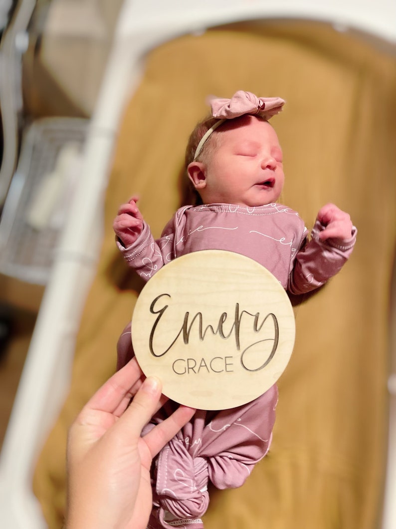 Birth Announcement Sign Engraved Wooden Name Sign Name Etsy