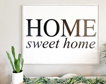 Home Sweet Home Large Sign | Above Couch Sign | Above Couch Decor | Home Sweet Home Wood Sign | Family Room Wall Decor