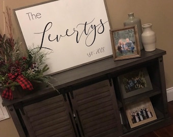 Personalized Last Name Established Wood Sign, Family Name