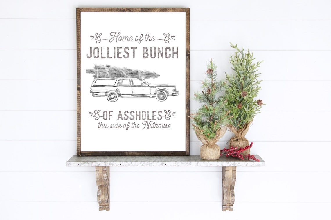 Home of the jolliest bunch sign On this side of the nuthouse  Etsy