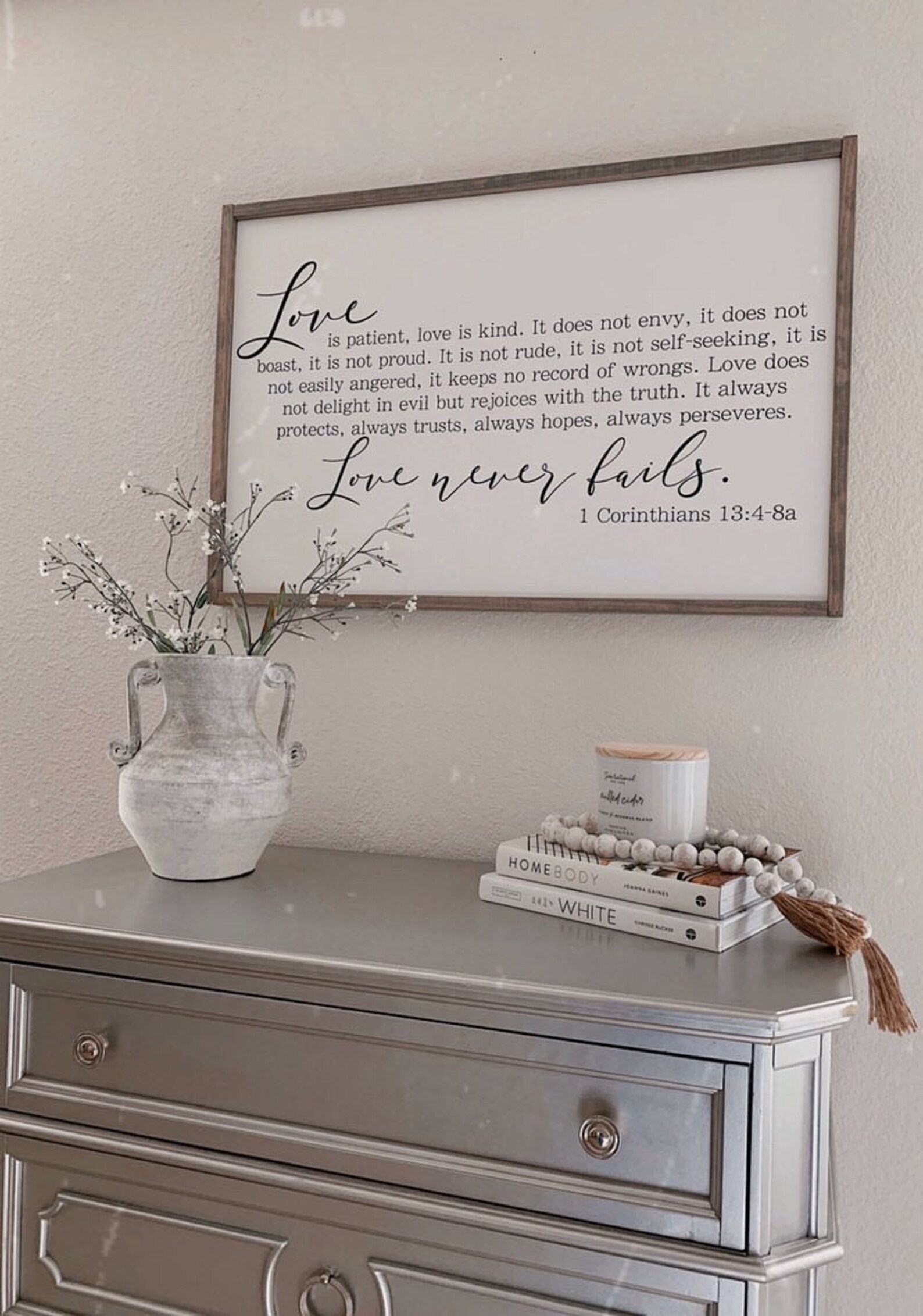 1 Corinthians 13 Wood Sign Master Bedroom Wall Decor Love - Etsy