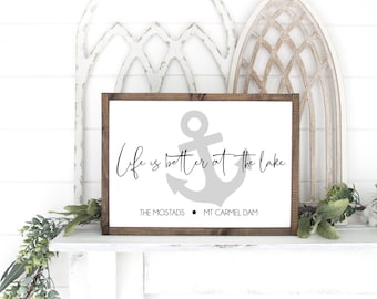 Personalized Lake House Sign: Handmade Lake Decor
