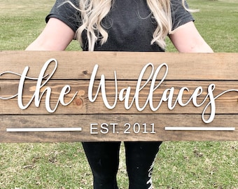 Custom Wood Sign | Personalized Family Name Sign | Last Name Pallet Sign | Wedding Gift | Home Wall Decor | Anniversary Gift