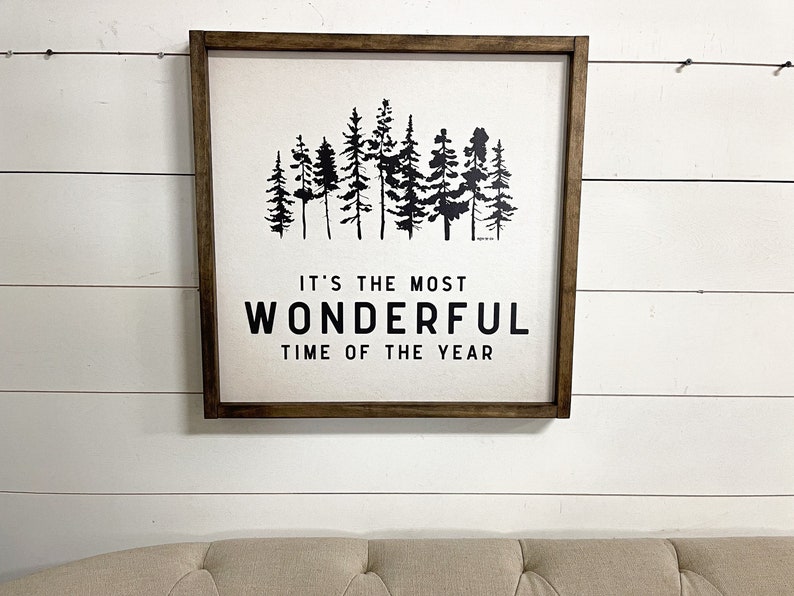 It's the most wonderful time of the year Wood framed Sign Christmas Sign Holiday Sign image 1