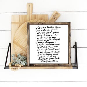 Custom Framed Handwritten Recipe sign, Your handwritten Recipe/Letter wood Sign, Handwritten letter, handwritten recipes, Recipe Sign