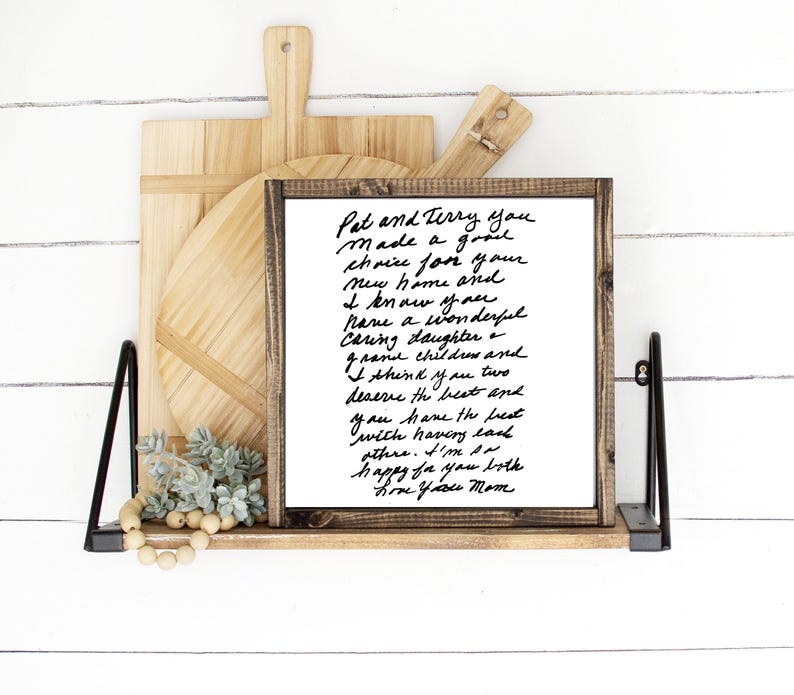 Custom Framed Handwritten Recipe sign, Your handwritten Recipe/Letter wood Sign, Handwritten letter, handwritten recipes, Recipe Sign