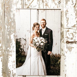 Custom Pallet Wood Photo Sign, Rustic Personalized Picture Print, Farmhouse Wall Decor,  Photo Gift for Family, Baby, Wedding, Anniversary