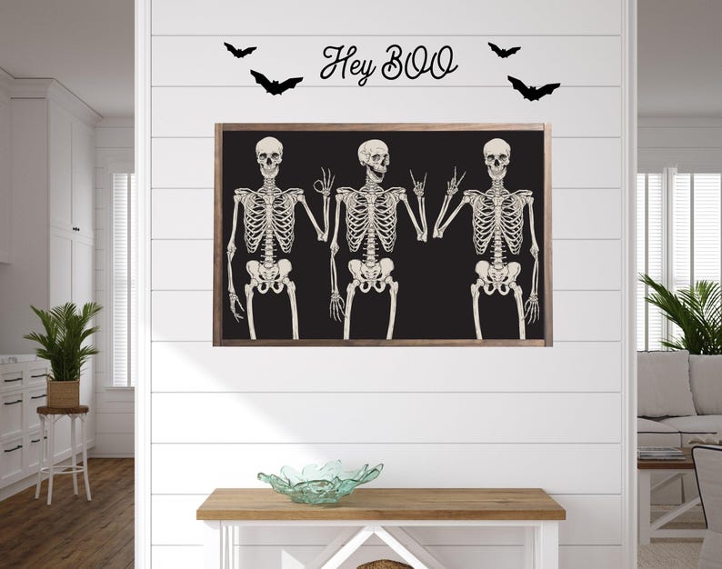 Skeleton Hello. Sign Halloween Sign | Skeleton Sign | Halloween Decor | Halloween Sign ...