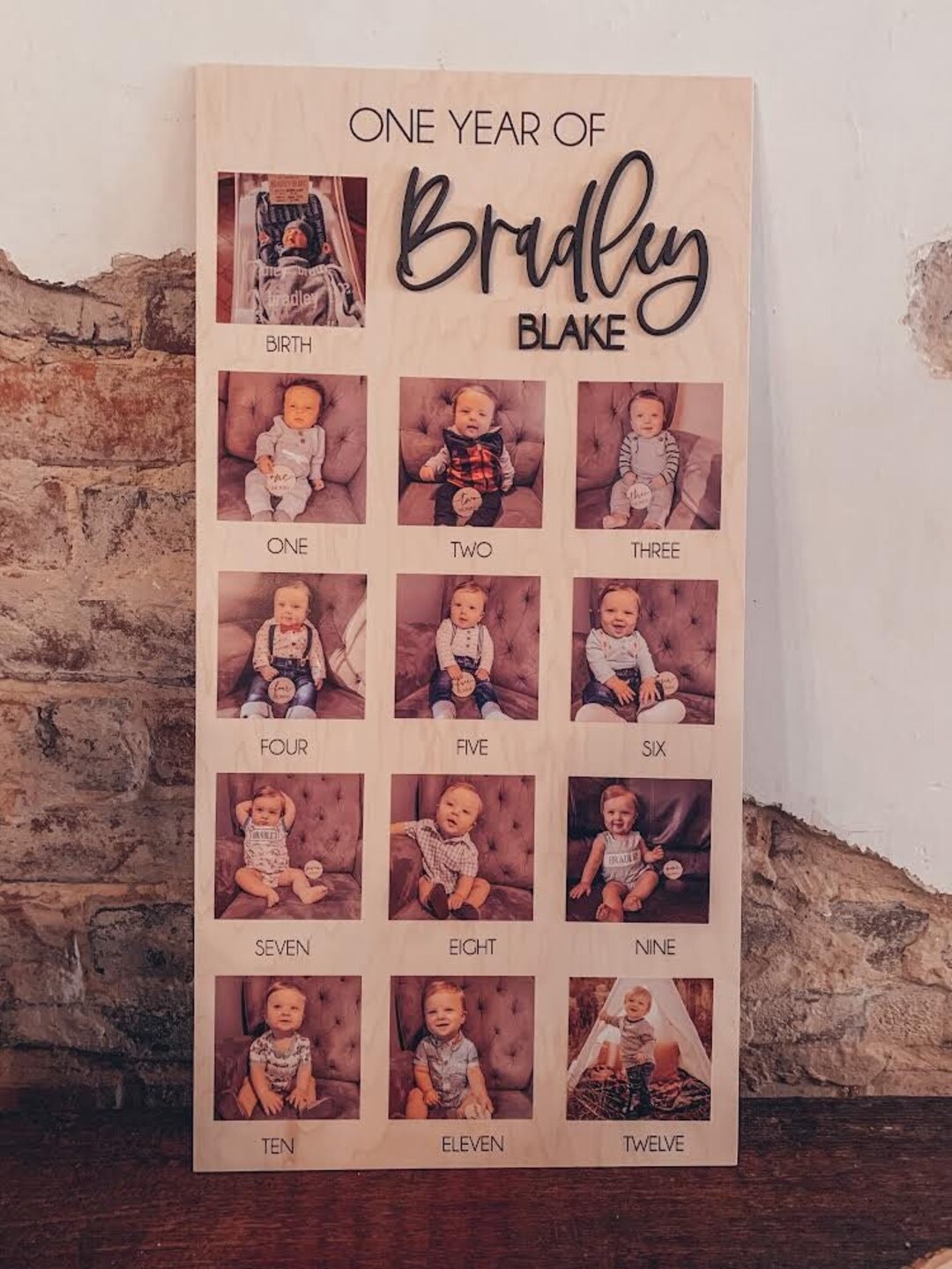 One Year of Baby First Birthday Sign First Birthday Display Milestones ...