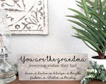 Letrero personalizado para abuela / Madera rústica, regalo para el Día de la Madre