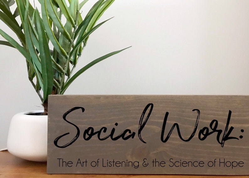 Social Work Gift Social Worker Sign Gift For Social Worker Etsy