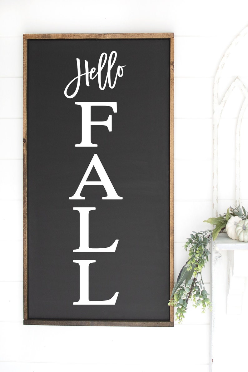Hello Fall Sign Fall Wall Decor Autumn Signs Fall Sign Etsy
