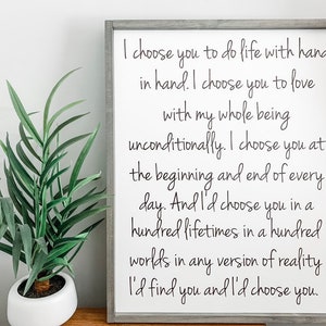 I'd Choose You Wood Sign | Master Bedroom Sign | I'd Choose You Sign | Bedroom Signs for Above the Bed