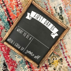 Framed First Day of School Chalkboard Sign: Reusable Photo Prop