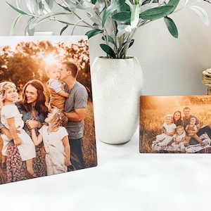 Personalized Photo Tile: Custom Desk Photo Print on Wood