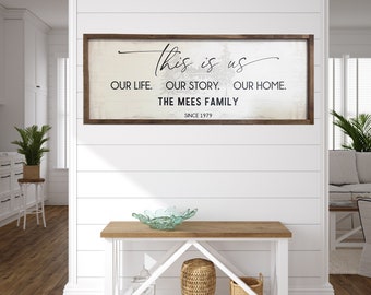 Personalized This Is Us Sign | This Is Us Cabin Sign | Our Life Our Story Our Home | This Is Us Our Story | This Is Us Wall Decor