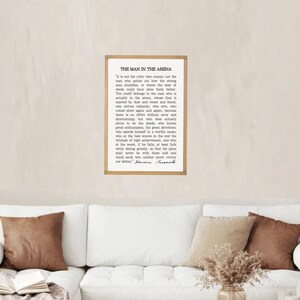 The Man In The Arena Sign: Inspirational Office Decor