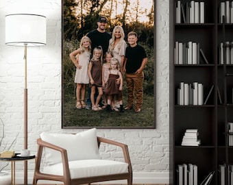 Custom Wood Framed Photo Print, Family Portrait, Wedding Gift
