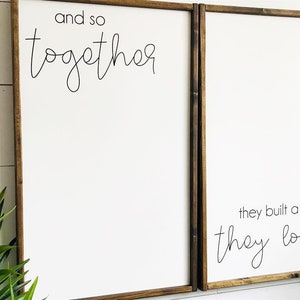 And so together They Built A Life They Loved Sign Set of 2 Wall Art Wedding Gift Idea Sign Anniversary Gift Bedroom Sign Wall Sign image 4