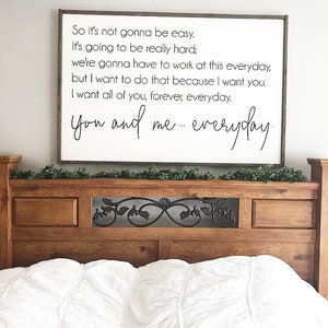 You And Me Everyday Framed Wood Sign | The Notebook Sign | Movie Quote Custom Wall Art | Love Saying | Farmhouse Style Sign |Above Bed Decor