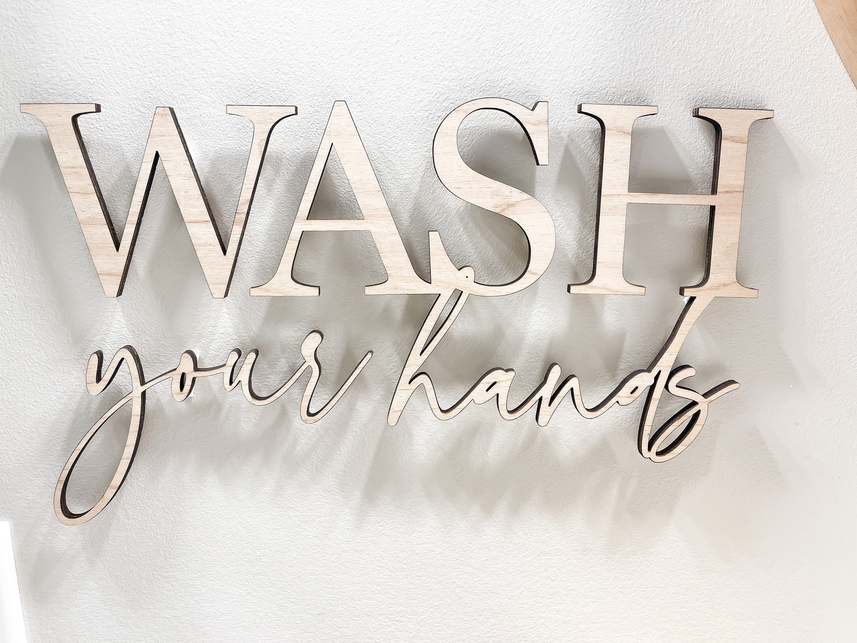 Wash Your Hands Bathroom Wall Cutout Wash Bathroom Decor | Etsy