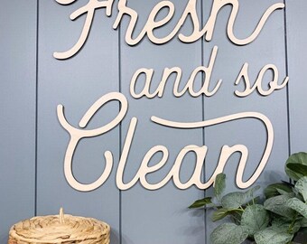 So Fresh and So Clean 3D Wood Sign - Bathroom Wall Decor