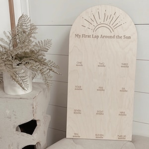 Erster Geburtstags-Meilenstein-Fototafel: Bogen 'Meine erste Runde um die Sonne'