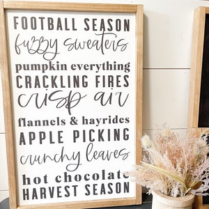 Handmade Fall Bucket List Sign: Autumn Checklist Wall Decor