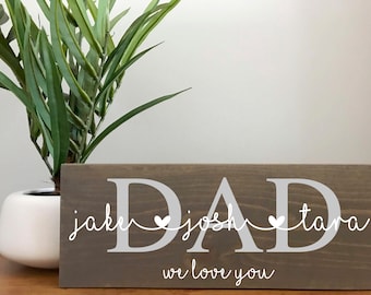 Personalized Rustic Wood Dad Sign: Family Wall Decor
