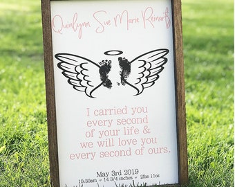 Infant Loss Footprints Sign | Personalized Baby Memorial | Infant Loss | Child Loss | Miscarriage | Stillbirth | Memorial Gift | Angel Baby