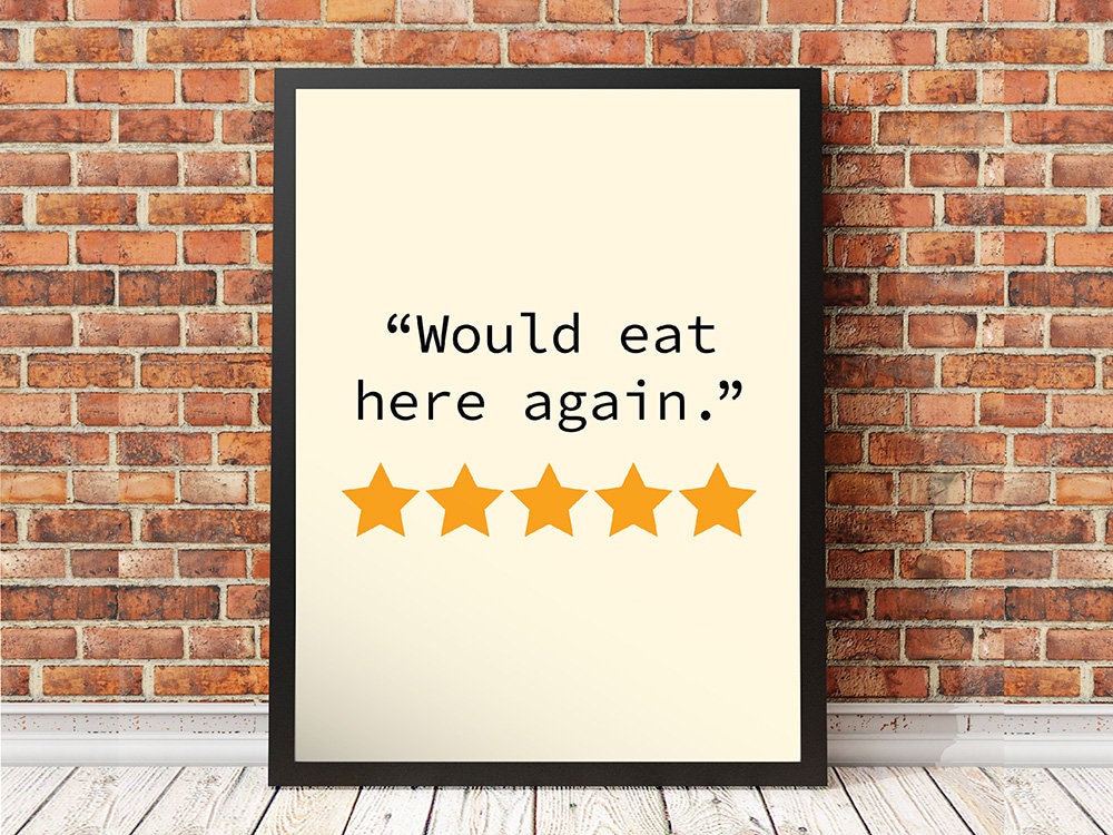 Funny Kitchen signs-wall decor-would eat here again sign-shelf